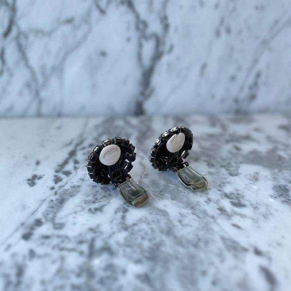 Lawrence VRBA Signed Statement Crystal Clip-On Earrings - Picture 5 of 6